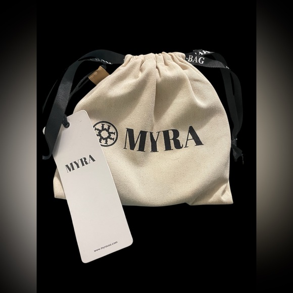 NWT in Heavy Canvas Dust Bag Myra Bag Leather & Beaded Western Belt with Buckle - Picture 8 of 9